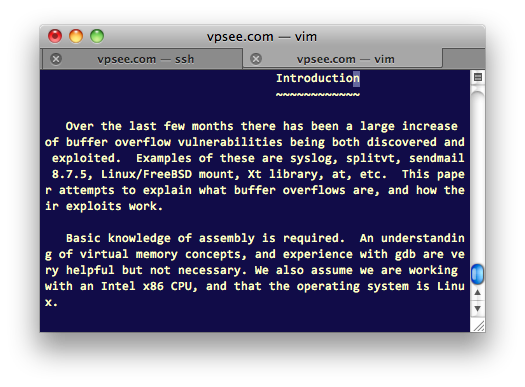 giovanni style for mac os x terminal