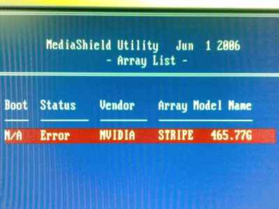 navidia raid error