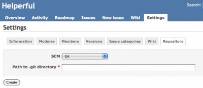 redmine settings git