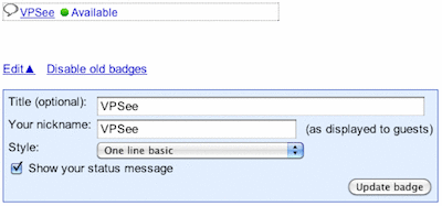 gtalk chatback badge