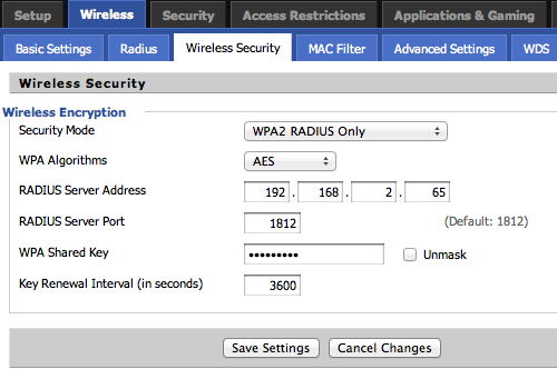 dd-wrt and radius