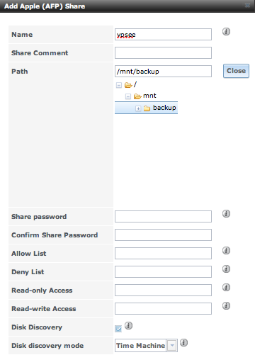 create a afp share