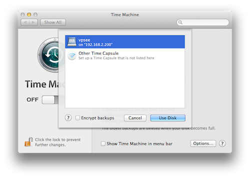 time machine backup